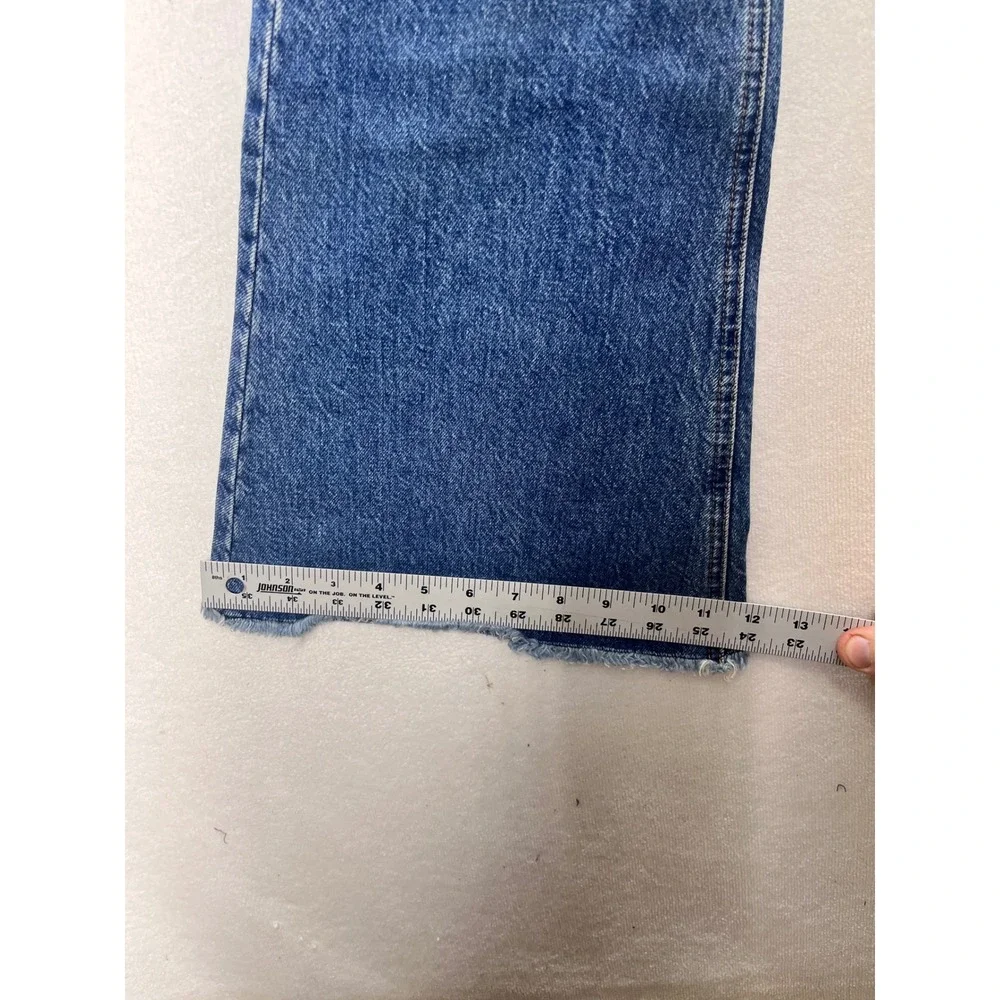 EDWIN Chrissy Wide Flare Jeans Womens 28 Blue NWT High Rise Raw Hem‎ 3375